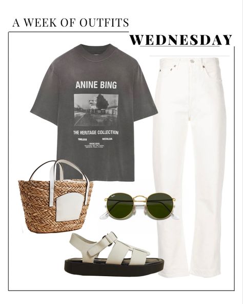 Off White Sandals Outfit, White Sandal Outfits, White Sandals Outfit, Dad Sandals Outfit, Fisherman Sandals Outfit, White Jeans Outfit Summer, Sandals Outfit Summer, Summer Teen, Outfits Styling