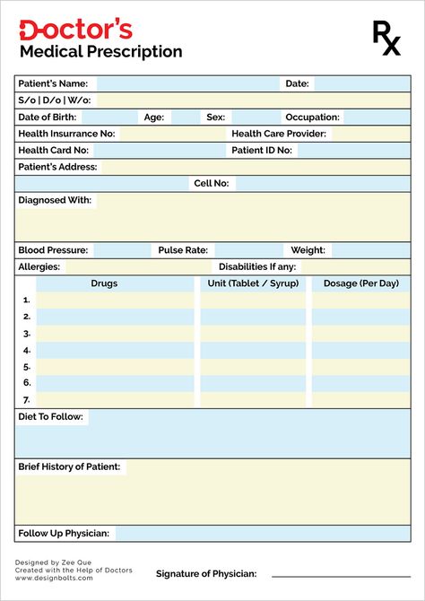 Free Doctor's Medical Prescription Pad Design Template Ai & Printable PDF | Designbolts Medical Report Doctors, Prescription Pad Design Doctors, Medical Prescription Design, Prescription Pad Design, Healthcare Dashboard, Doctor Notes, Doctor Prescription, Medical Template, Fake Documents