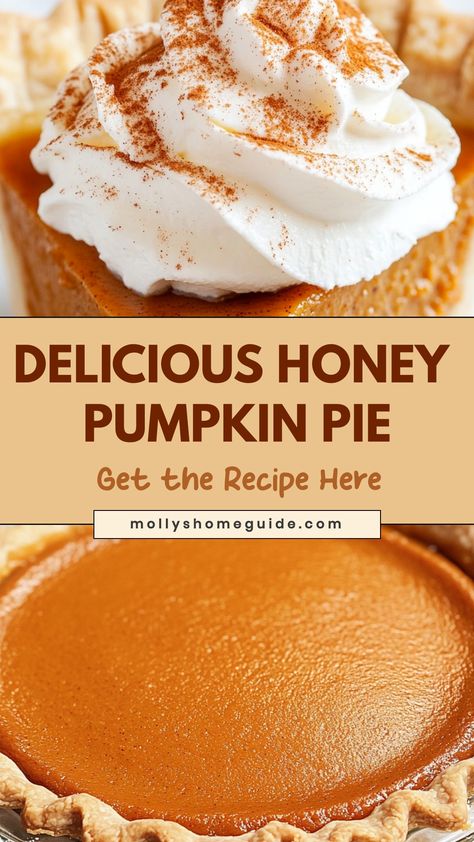 Indulge in the rich, warm flavors of fall with our irresistible honey pumpkin pie recipe. This delicious dessert is perfect for cozy gatherings or a special treat just for yourself. The sweet honey adds a unique twist to the classic pumpkin pie, creating a decadent harmony of flavors that will have everyone asking for seconds. Whether you're hosting a holiday dinner or simply craving something sweet, this honey pumpkin pie is sure to be a hit. Pumpkin Pie With Squash, Eagle Brand Milk Pumpkin Pie Recipe, Honey Pumpkin Pie Recipe, Pumpkin Pie Recipe With Allspice, Great Pumpkin Pie Recipe, Pumpkin Pie With Honey, Pumpkin Pie For 2, Modern Honey Pumpkin Pie, Different Pumpkin Pie Recipe