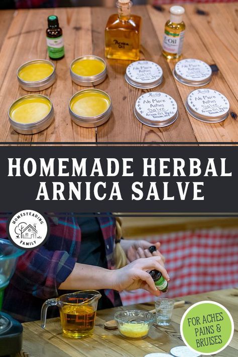 Back Pain Massage, Pain Relief Salve, Arnica Salve, Lower Back Pain Remedies, Balms And Salves, Oils For Headaches, Arnica Oil, Homesteading Family, Salve Recipes