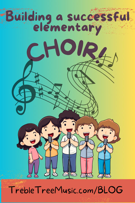 This image shows the title Building a Successful elementary Choir.  There is a music staff with music notes.  Children are singing in from of microphones. Sharing Music, Elementary Choir, Parent Involvement, Spa Shower, Teacher Tools, Music Classroom, Music Teacher, Music Lessons, Elementary School