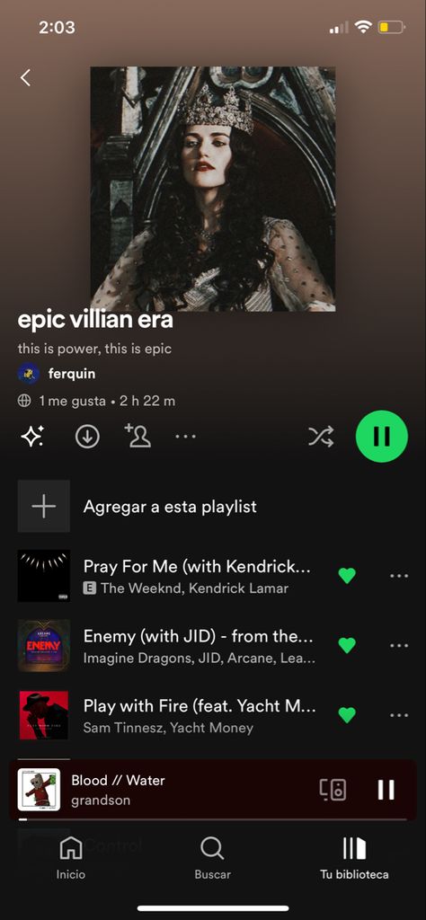 playlist spotify, villain, epic, aesthetic, heroes I'm The Bad Guy, Road Trip Playlist, Blood In Water, Villain Era, Playlist Spotify, I Wan, Amazing Songs, March 2024, Music Aesthetic