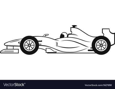 Racing Car Silhouette, Racing Car Sketch, F1 Race Car Drawing, How To Draw Formula 1 Car, F1 Car Silhouette, Formula Car Drawing, Formula 1 Car Drawing Easy, F1 Car Illustration, Formula 1 Car Sketch