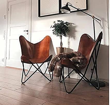 Chair In Living Room, Industrial Style Living Room, Leather Chair Living Room, Leather Butterfly Chair, Wood Coffee Table Rustic, Leather Living Room, Leather Butterfly, Brown Chair, Vintage Industrial Style