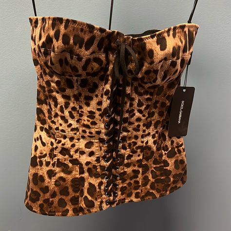 Dolce And Gabbana Leopard Print Drill Shaper Corset With Laces Size 40 (Usa 4) Leopard Print Festival Outfit, Blumarine Vintage, Cheetah Print Clothes, Dolce And Gabbana Leopard, Leopard Print Clothes, Animal Print Clothes, Cheetah Print Outfit, Leopard Clothes, Leopard Corset