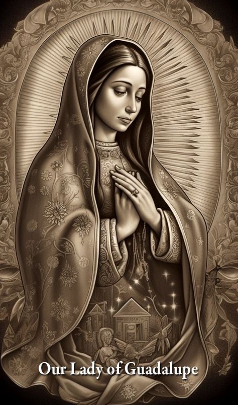 Laminated card with rounded corners. Size: 2.5” x 4.25” Our Lady of Guadalupe, also known as the Virgin of Guadalupe, is a Catholic title of Mary, mother of Jesus associated with a series of five Marian apparitions to a Mexican peasant called Juan Diego and his uncle, Juan Bernardino, which are believed to have occurred in December 1531. V176 © 2023 Memorial Prayer Cards, LLC. Virgin Of Guadalupe Drawing, Blessed Virgin Mary Pictures, Our Lady Of Guadalupe Art, Mexican Catholic Art, Virgin Mary Praying, Virgin Mary Picture, Virgin Guadalupe, Roman Catholic Art, Mary Mother Of Jesus