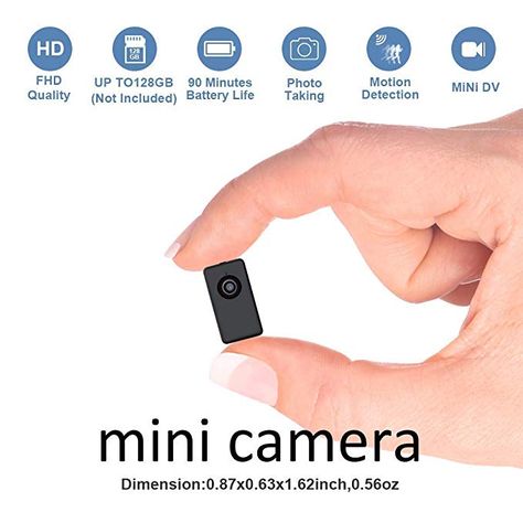 Mini Spy Camera Portable Fuvision Tiny Size Hidden Nanny Camera with Motion Detection Recording and 90 Minutes Battery Life Perfect Indoor and Outdoor Covert Security Camera for Home and Office Mini Spy Camera, Hidden Spy Camera, Security Cam, Wireless Home Security Systems, Best Home Security, Wireless Home Security, Spy Gadgets, Spy Camera, Hidden Camera