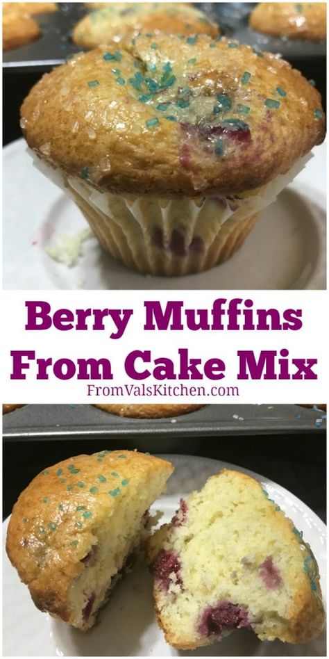 Strawberry Muffins With Cake Mix Boxes, Cake Mix Strawberry Muffins, Muffins From Cake Mix How To Make, Muffins Using Cake Mix Duncan Hines, Muffins From Cake Mix Recipes, Mixed Berry Muffins, Chocolate Cake Mix Recipes, Yellow Cake Mix Recipes, Best Cake Mix