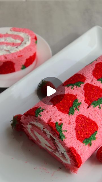 Maddison Koutrouba on Instagram: "How cute is this Strawberry Swiss Roll?! #Makeitwithmichaels and enjoy this recipe for the rest of summer 🥳☀️ Find the full recipe on my website, link in bio! 🤎 #sponsored @michaelsstores" Strawberry Swiss Roll, Swiss Roll, Website Link, My Website, Link In Bio, Rolls, On Instagram, Instagram