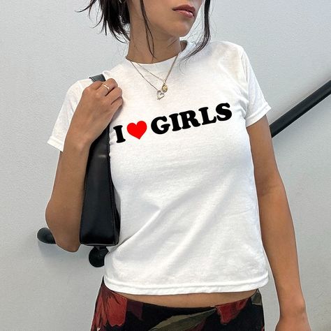 I Love Girls Baby Tee #printwithsky #streetwear #trendytop #GraphicTee #BabyTee #pinterestinspired #londonfashion #londonstyle #lafashion #lastyle #nycstyle #nycfashion #springinspo #summeroutfit #summerinspo #90s #90sfashion #ootdfashion #discoverunder10k #styleblog #whatiworetoday #dailyfashion #summeraesthetic #minimalstyle #aestheticposts #90sbabes #thatgirl #summerfeed #pinterestgirl Trendy Aesthetic, Trendy Top, Funny Graphic Tees, Nyc Fashion, La Fashion, Pinterest Girls, Funny Graphics, I Love Girls, Girls In Love