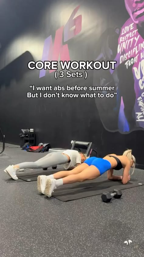 #workout #exercise #fitness #fit #fitnessmotivation #fitlife #weightlossmotivation #core #tips #gym Superset Workout For Women, Body Weight Core Exercises, Ab Routine For Beginners, Ab Workout In Gym, Ab Workout For Beginners Gym, Ab Day Workout At The Gym, Dumbell Core Workouts, Planet Fitness Core Workout, Core And Glute Workout