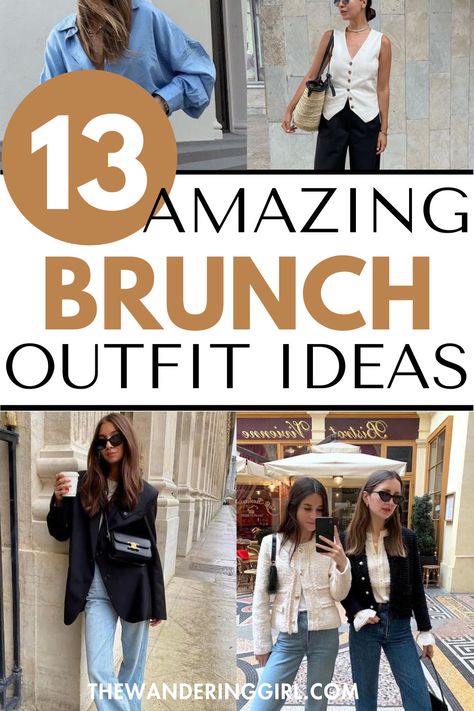 13 Brunch Outfit Ideas You'll Want To Rewear Over And Over - The Wandering Girl Cute Brunch Outfits Fall, Sunday Casual Outfit, Sunday Brunch Outfit Fall, Outfit Ideas Brunch, Classy Brunch, Brunch Outfits Fall, Brunch Outfit Ideas, Flowy Dress Short, Sunday Brunch Outfit