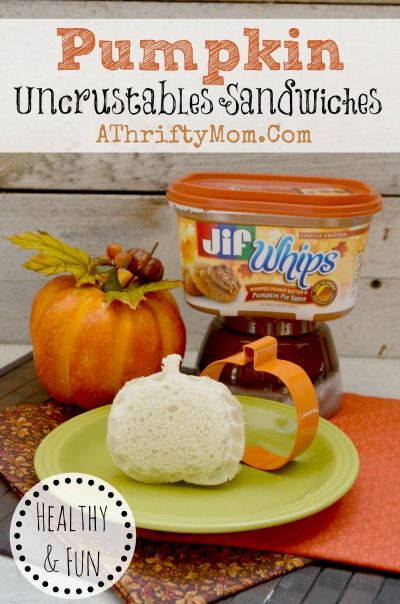 Pumpkin Shaped Sandwich, fun and healthy treat for Halloween or Thanksgiving . Sandwiches For Kids, Smuckers Recipes, Pumpkin Pretzels, Cupcake Toppers Free, Fall Essential Oils, Halloween Baking, School Treats, Healthy Treat, Pumpkin Theme