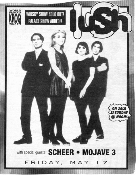 Lush Poster Band, Lush Poster, Miki Berenyi, Lush Band, Screaming Skull, Film Posters Art, Pj Harvey, Music Flyer, Tour Posters