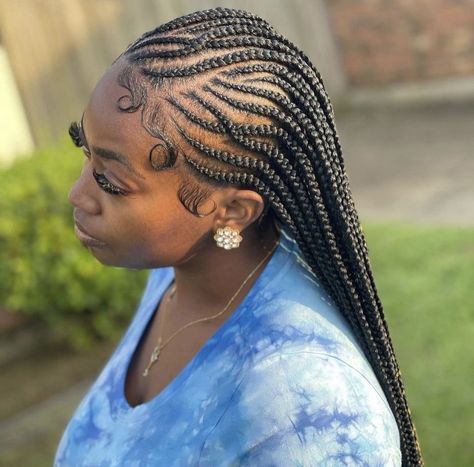 Braids To Try, Half Cornrows, Ghana Braids Hairstyles, Feed In Ponytail, Ghana Weaving, Individual Braids, Short Box Braids Hairstyles, Braided Hairdo, Short Box Braids