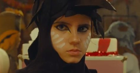 Suzy in raven costume- Moonrise Kingdom Moonrise Kingdom, Wes Anderson, A Black, A Woman, Paint, White, Black