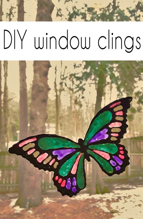 Diy Window Clings How To Make, How To Make Window Clings, Pagan Parenting, Window Art Diy, Diy Window Clings, Stained Glass Window Clings, Diy Stained Glass Window, Diy Beach Decor, Window Crafts