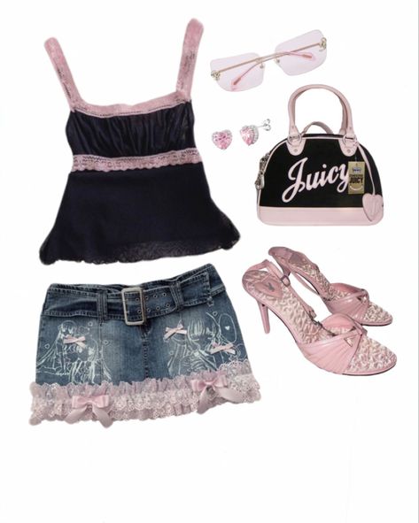 Mcbling Party Outfit, Mcbling Summer Outfits, Mcbling Png, Mcbling Clothes, Mcbling Outfits, 2000’s Outfits, Y2k Png, 2000s Fashion Inspiration, Y2k Outfits Aesthetic