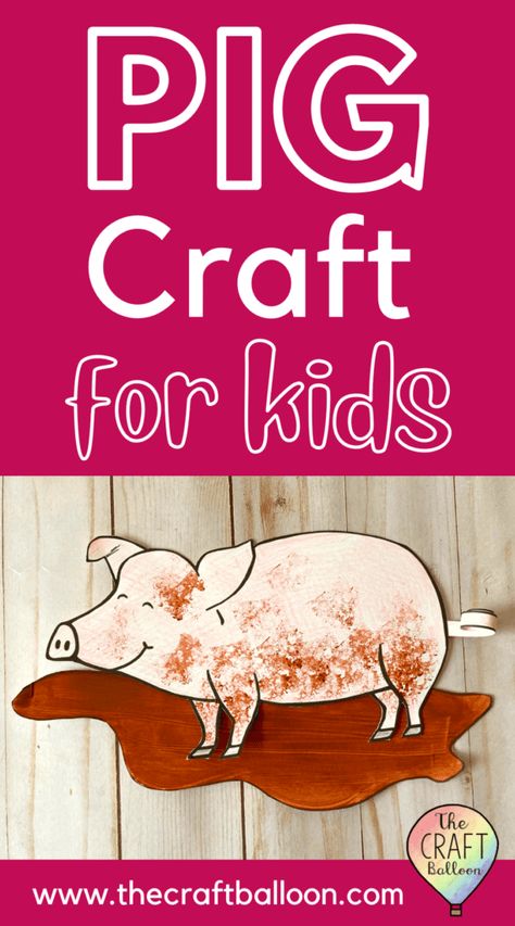 Muddy Pig Craft, Pig Paper Craft, Barnyard Crafts, Muddy Pigs, Barn Crafts, Art And Crafts For Kids, Printable Craft Templates, Barnyard Theme, Cow Craft