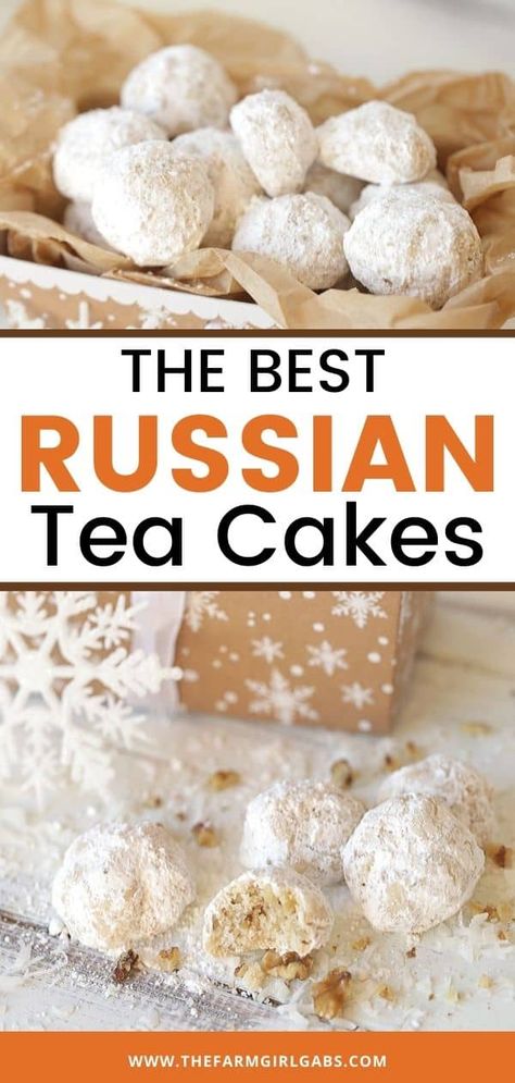 Russian Tea Cakes Cookies, Russian Tea Cakes Recipe, Russian Teacakes, Russian Tea Cookies, Russian Tea Cakes, Tea Cake Cookies, Mexican Wedding Cake, Cakes Christmas, Snowball Cookie Recipe