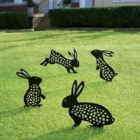 HBD976 Bunny Yard Stakes Cozy Seating Area, Unique Garden Art, Backyard Seating Area, Animal Cutouts, Bird House Feeder, Bee Garden, Garden Crafts Diy, Cozy Seating, Garden Animals