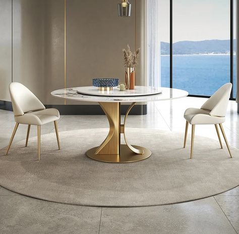 https://livene.shop/luxury-marble-round-dining-table-with-gold-stainless-steel-frame-and-turntable/ Enhance Your Dining Experience with Our Luxury Marble Round Dining Table! 🍽️✨ Transform your dining space into a masterpiece with our Luxury Marble Round Dining Table, featuring a stunning gold stainless steel frame and a convenient turntable. Perfect for hosting elegant dinners or casual family meals, this table is designed to impress. Why You'll Love It: 🌟 Exquisite Marble Top: Adds a touc... Marble Round Dining Table, Round Marble Dining Table, Marble Top Dining Table, Dining Room Seating, Leather Chairs, Luxury Marble, Metal Dining Table, Family Dining, Room Seating