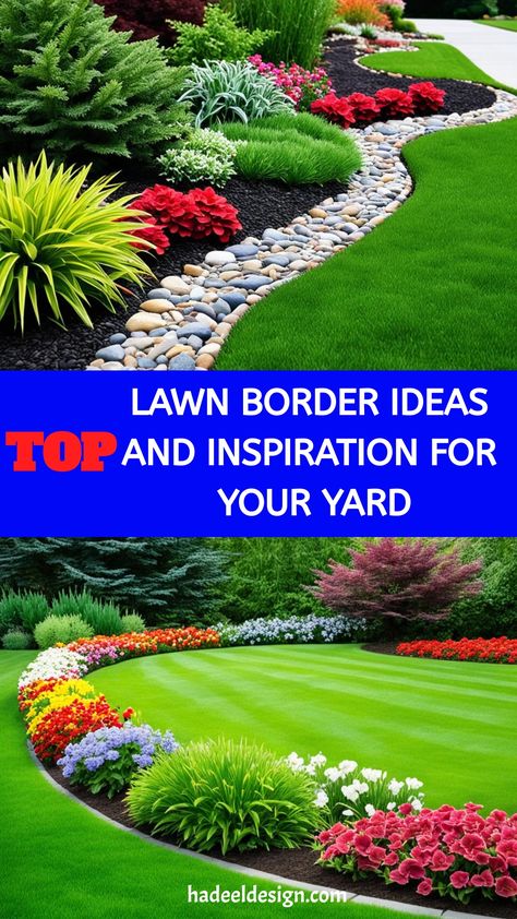 "Lawn Border Ideas and Inspiration for Your Yard" is your go-to guide for defining and enhancing your outdoor space. Explore a variety of creative border solutions, from classic hedges and elegant stonework to whimsical garden beds and sleek modern edging. This guide offers practical and stylish ideas to frame your lawn beautifully, adding structure and visual interest while complementing your overall landscape design. Lawn Border Ideas, Lawn Borders, Stone Edging, Flower Bed Edging, Tree Borders, Fountain Grass, Border Ideas, Border Plants, Landscape Edging