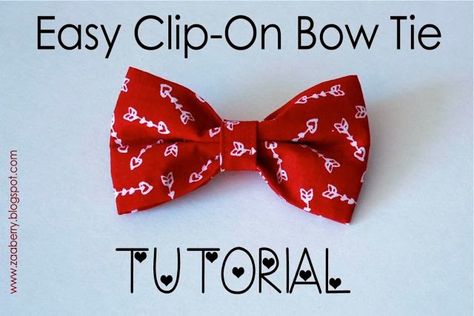 Easy Clip-On Bow Tie - TUTORIAL - Zaaberry Tie Pattern Free, Bow Tie Tutorial, Tie Tutorial, Make A Bow Tie, Bowtie Pattern, Idee Cricut, Baby Bowtie, Kids Bow Ties, Tie Pattern