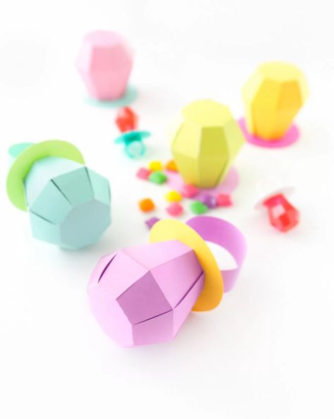 Delectable Ring Pop Treat Boxes | These gorgeous paper ring pops look almost good enough to eat! Make them for your next birthday party or special event. Design Eat Repeat, Hawaiian Crafts, Popular Candy, Paper Party Decorations, Diy Ring, Perfect Birthday Party, Ring Pop, How To Make Origami, Paper Ring