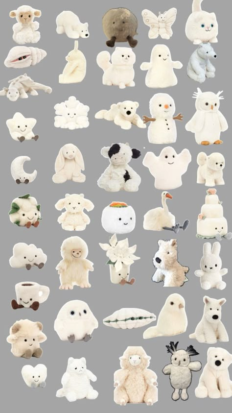 White Jellycat, Comfy Bed Ideas, Trendy Wishlist, Teen Christmas Wishlist, Cute Wishlist, Cute Coconut, Pumpkin Kitty, Cute Teddies, Jellycat Toys