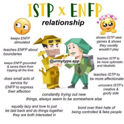 Istp X Enfp, Istp Relationships, Enfp Relationships, Enfp Personality, Mbti Relationships, Myers–briggs Type Indicator, Myers Briggs Personalities, Myers Briggs Type, 16 Personalities