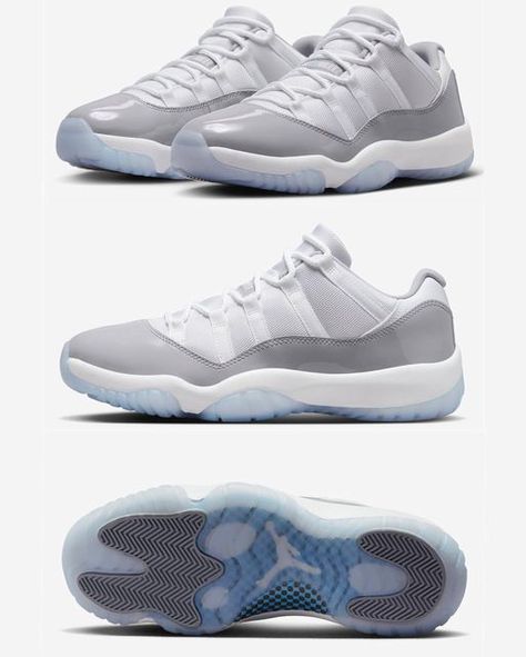 DailySole on Instagram: "Official look at the Air Jordan 11 Low #CementGrey loaded up set for April 1st." Retro 11 Jordans Outfit Women, Jordan 11 Low Outfit Women, Jordan 11 Low Outfit, White Jordan 11, Gray And White Jordans, Jordan Retro 11 Low, Jordan 11 Outfit Women, Air Jordan Low, Jordan Low