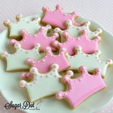 Custom Sugar Cookies decorated with Royal Icing to purchase, order, buy for kids party, baby shower in Frederick, MD, Maryland - Sugar Dot Cookies . . . Handmade Decorated Sugar Cookies for every occasion Princess Crown Cookies, Disney Princess Cookies, Dot Cookies, Decorate Sugar Cookies, Crown Cookies, Sugar Cookies With Royal Icing, Princess Crowns, Cookies With Royal Icing, Princess Cookies