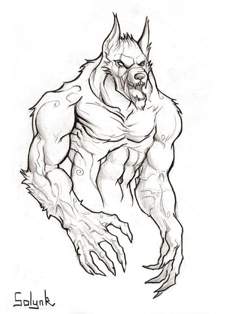 Wolf Squad, Scary Coloring Pages, Werewolf Tattoo, Scary Creatures, Werewolf Drawing, Monster Sketch, Wolf Artwork, Werewolf Art, Flower Art Drawing