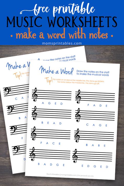 Free Music Worksheets PDF | Free Music Worksheets for Beginners | Free Music Worksheets for Elementary students | FREE PDF Make a word Music Worksheets on MomsPrintables! Music Note Worksheets Free Printables, Piano Theory Worksheets, Free Music Theory Worksheets, Piano Cords, Piano Worksheets, Free Music Worksheets, Music Theory Games, Music Printables, Choir Teacher