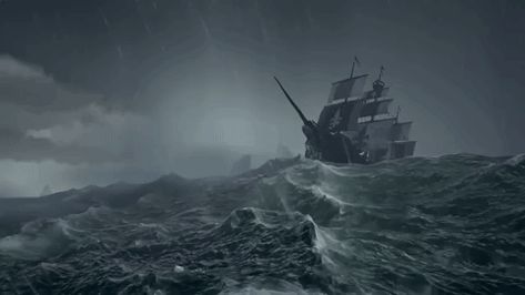 Sea Gif, Ocean Gif, Pirate Banner, Steam Artwork, Dark Tide, Sea Storm, Sea Artwork, Sea Of Monsters, Sea Of Thieves