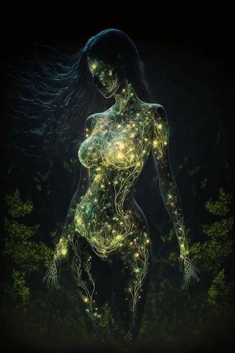 Light Body Spiritual Art, Water Sculpture Art, Glowing Woman Art, Goddess Of Life Art, Goddess Of Life Fantasy Art, Esoteric Art Spiritual, Dark Goddess Art, Mystical Art Spiritual, Deity Aesthetic