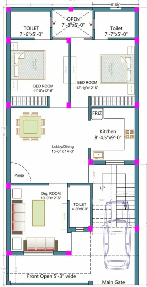 21x50 House Plan, 24×60 House Plan, 30×55 House Plan, 22x44 House Plan, 120 Yards House Design, 24×50 House Plan, 17×35 House Plan, 60x30 House Plans Layout, 25×50 House Plan 3bhk