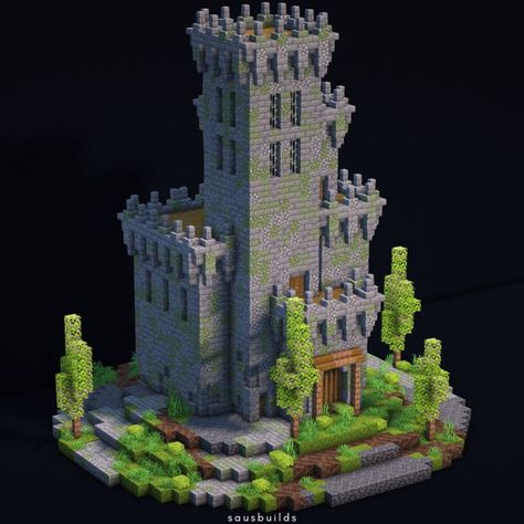 Stone Arch Minecraft, Medieval Castle Minecraft Blueprints, Fortress Minecraft, Stone Castle Minecraft, Simple Minecraft Castle, Medieval Tower Minecraft, Minecraft Castle Tower, Minecraft Tower Build, Minecraft Burg