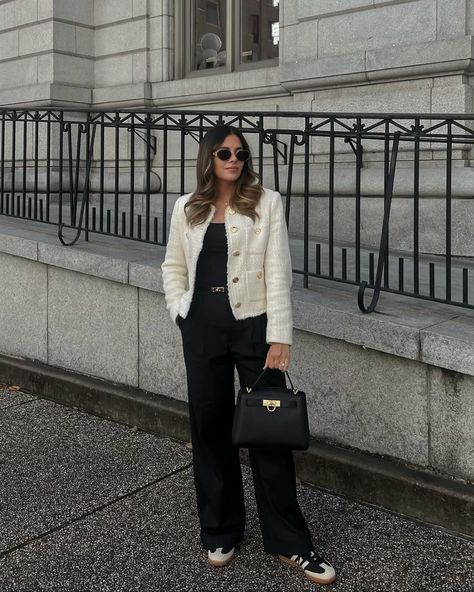 With the Madison Medium Top Handle in hand, you will reach a whole new level of chic Swipe to see how @flauntandcenter styles it to… | Instagram Parisa Wang, The Madison, Top Handle Handbags, Timeless Accessories, Modern Woman, Spring Outfits, Top Handle, The Modern, Timeless Design