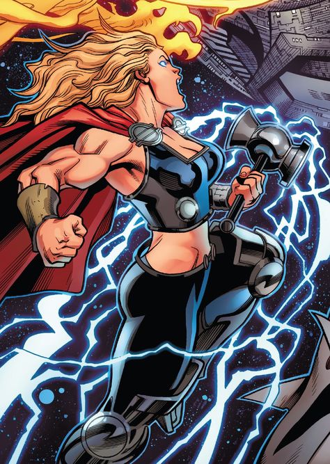 Jane Foster Thor, Thor Jane Foster, Thor Valkyrie, Thor Jane, Lady Thor, Thor Art, Female Thor, Thor God Of Thunder, Thor Comic