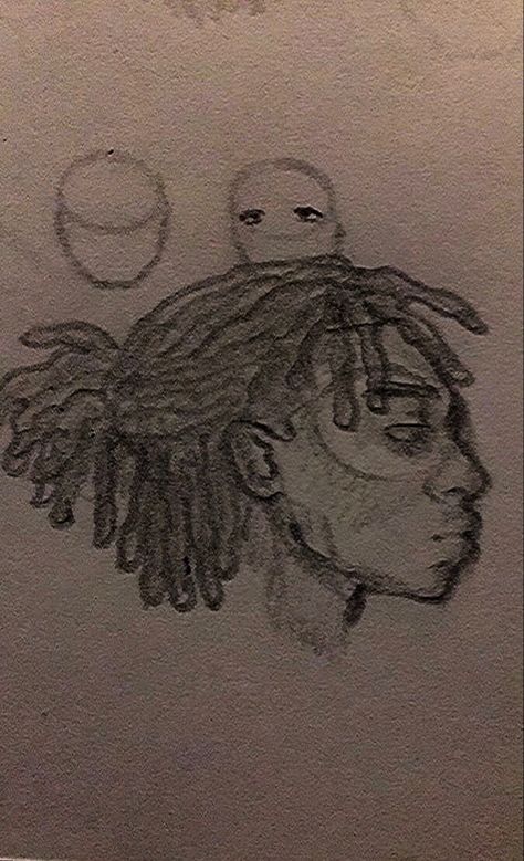 Dreads Styles Drawing, Locs Tutorial Drawing, Dreads Side Profile Drawing, Dreads Side Profile, Dread Drawings, How To Draw Dreads, Black Man Drawing, Dread Head Drawing, Draw Locs