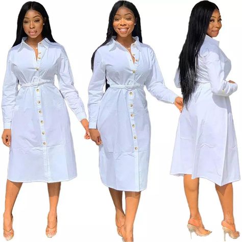 Plus Size Midi Dresses, Women Loose Shirt, Plus Size Shirt Dress, Loose Shirt Dress, Shirt Dress Casual, Long Summer Dresses, Loose Shirts, Long Sleeve Shirt Dress, African Fashion Dresses