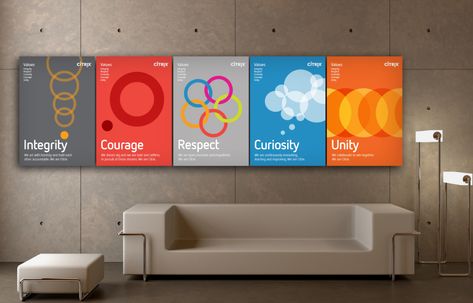 create interesting graphics than this. Office Wall Graphics, Office Graphics, Office Wall Design, Corporate Office Design, Office Artwork, School Interior, Office Space Design, Office Branding, Office Poster