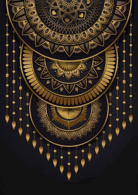 Black Gold Mandala, Golden Mandala Art, Elements Of Design Texture, Black And Gold Mandala, Henna Canvas, Art Deco Design Graphics, Texture Png, Fashion Show Themes, Rhinestone Designs Pattern