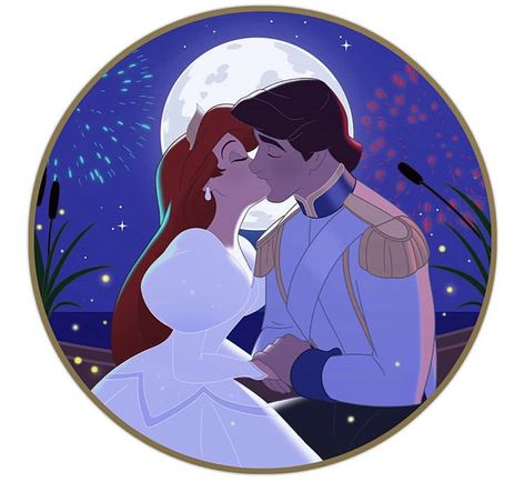 Ariel & Eric Wedding Kiss by Erik con ka on Instagram Ariel And Eric Fan Art, Disney Chibi, Couple Disney, Ariel And Eric, Disney Princess Wedding, Disney Kingdom, Disney Fanart, Cute Disney Pictures, Disney Princess Ariel