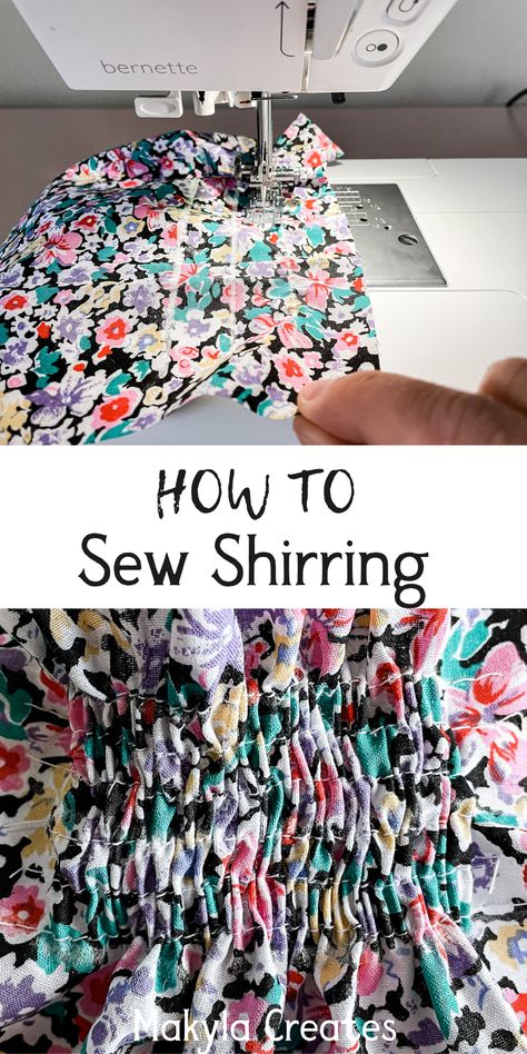 Sewing On Sleeves, How To Sew Shirring, How To Shirring Fabric, Shirring Techniques, Quick Easy Sewing Projects, Shirring Tutorial, Sewing Wardrobe, Tailoring Ideas, Dress Construction