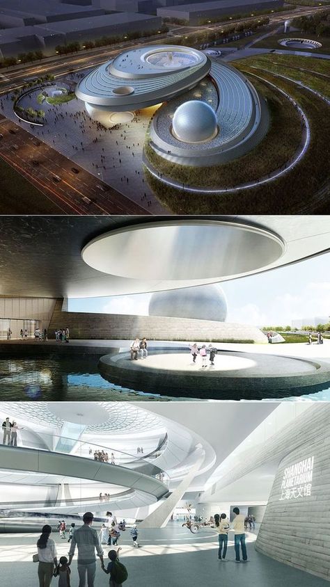 Planetarium Architecture, Museum Exhibition Design, Futuristic Building, Future Buildings, Modern Architecture Building, Architecture Building Design, Architecture Design Concept, Museum Architecture, Amazing Buildings