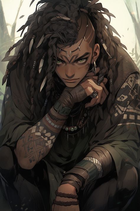 Aasimar Druid Dnd Male, D&d Shifter, Dnd Swarmkeeper, Dnd Human Character Art, Dnd Druid Male, Celtic Character Design, Male Druid Character Art, Ghostwise Halfling, Druid Dnd Character Concept