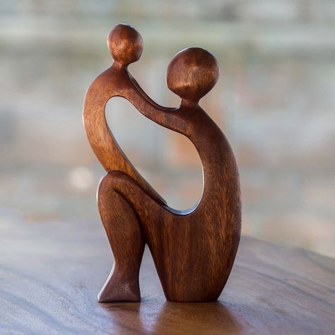 Woodworking Art, Buy Wood, I Adore You, Wooden Sculpture, Modern Sculpture, Sculpture Clay, Clay Sculpture, Hand Carved Wood, Abstract Sculpture